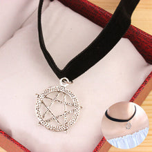 Tibetan Gothic Handmade with Charm Gothic Pendant For Women Inspired Black 10mm Velvet Ribbon Choker Necklace J4U66