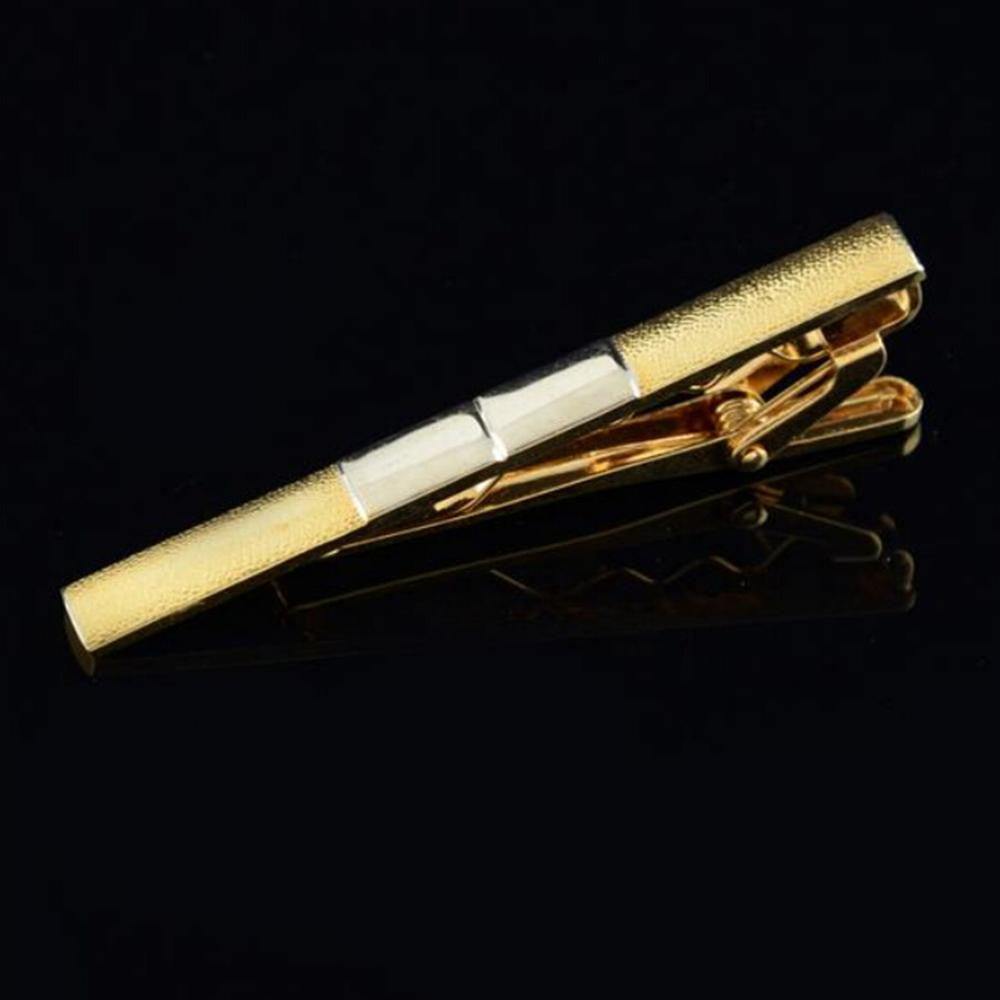 Tie Clips Simple Party Gift For Men Men Gold Color Metal Necktie Tie Bar Clasp Clip Cufflinks Sets J4U66