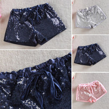 2~ years kids girl sequins shorts short pants tie bow elastic waist trousers J4U66