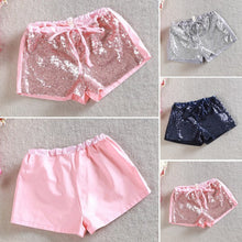 2~ years kids girl sequins shorts short pants tie bow elastic waist trousers J4U66