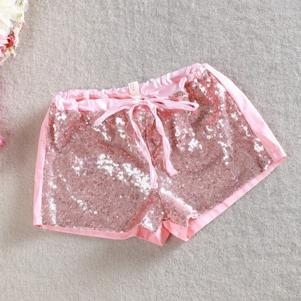 Toddler 2-6 Y Kids Girl Sequins Shorts Short Pants Tie Bow Elastic Waist Trousers PY1 J4U66