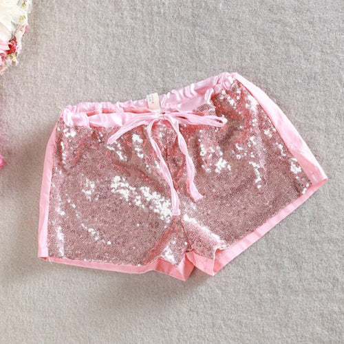 2~ years kids girl sequins shorts short pants tie bow elastic waist trousers J4U66