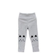 baby girls skinny pants cute cat printed stretchykids warm leggings capris trousers J4U66