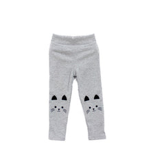 baby girls skinny pants cute cat printed stretchykids warm leggings capris trousers J4U66