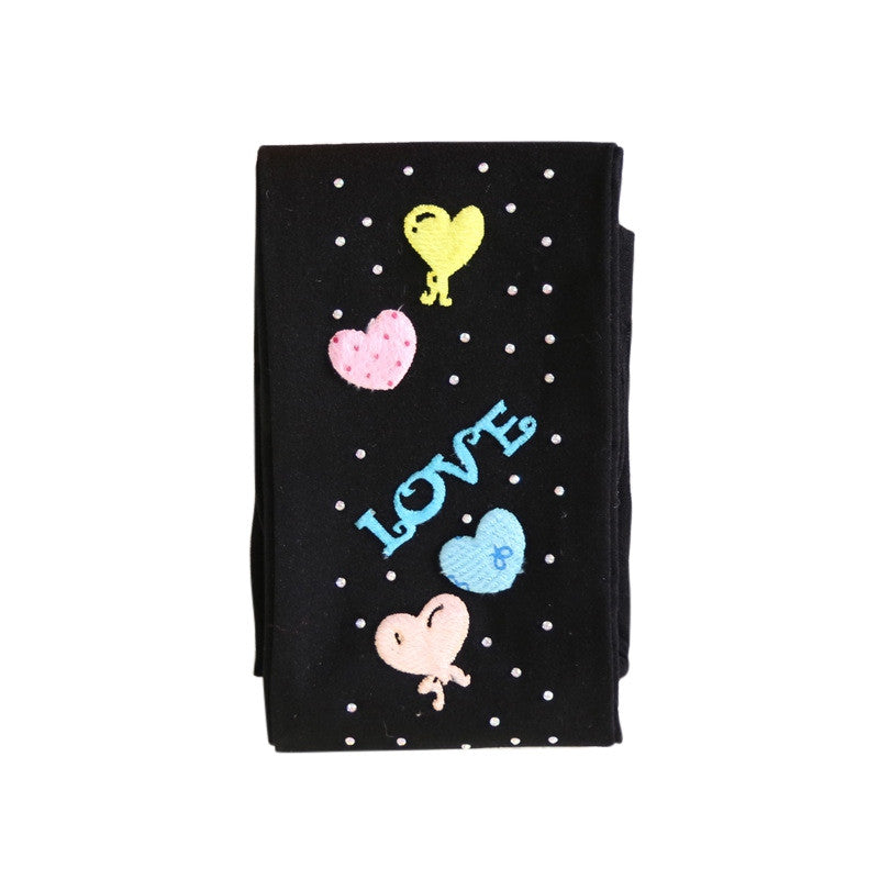 Toddler Kids Girls Baby Cotton Love Dimonds Stretch Warm Leggings Trousers J4U66