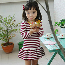 Toddler Kids Girls Dress Cute Cotton Stripe Long Sleeve Princess Clothes New Y2 J4U66
