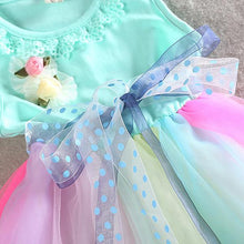 kids girls rainbow dress princess one piece gauze dress tutu dress J4U66