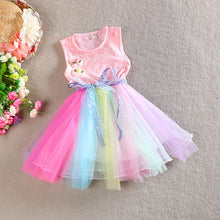 Toddler Kids Girls Rainbow Dress Princess One Piece Gauze Dress Tutu Dress 1-5T PY1 J4U66