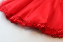 Toddler Kids Girls Short Sleeve Flowers Print Red Ball Gown Party Tang Suit Prom Dress J4U66