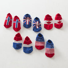 Toddlers Boy Baby Infant Girl Ankle Socks Flag Print Cotton Anti-slip Socks For 0-4 Y Y2 J4U66