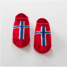 Toddlers Boy Baby Infant Girl Ankle Socks Flag Print Cotton Anti-slip Socks For 0-4 Y Y2 J4U66