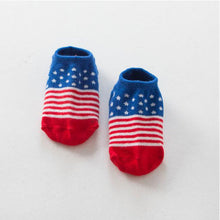 Toddlers Boy Baby Infant Girl Ankle Socks Flag Print Cotton Anti-slip Socks For 0-4 Y Y2 J4U66