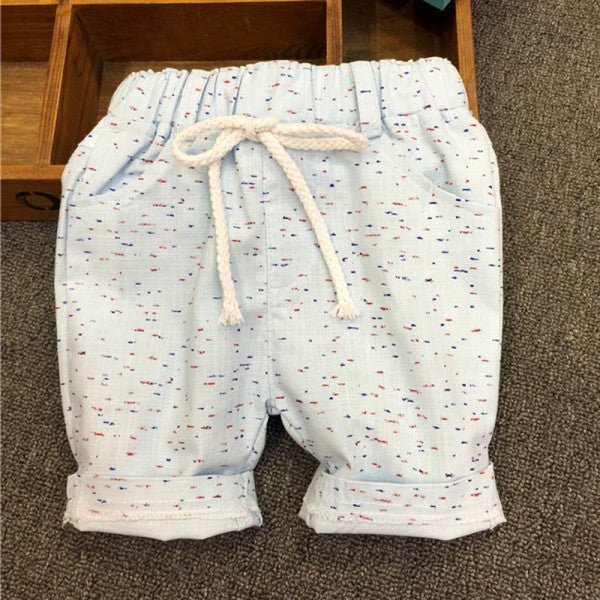 Toddlers Boys Bottoms Casual Shorts Rope Tie Pants Polka Dots Trousers 2-6T J4U66