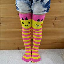 Toddlers Kids Girls Knee High Socks School Cotton Tights Striped Stockings for Girls 1-8Years J4U66