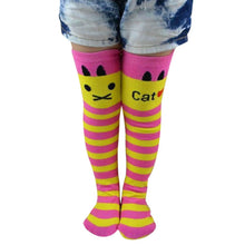 Toddlers Kids Girls Knee High Socks School Cotton Tights Striped Stockings for Girls 1-8Years J4U66