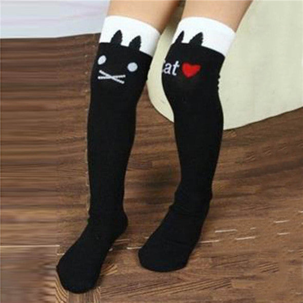 Toddlers Kids Girls Knee High Socks School Cotton Tights Striped Stockings for Girls 1-8Years J4U66
