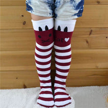 Toddlers Kids Girls Knee High Socks School Cotton Tights Striped Stockings for Girls 1-8Years J4U66