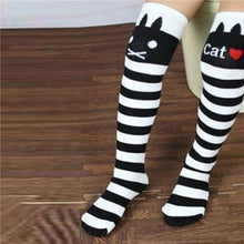 Toddlers Kids Girls Knee High Socks School Cotton Tights Striped Stockings for Girls 1-8Years J4U66