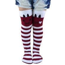 kids girls knee high socks school cotton tights striped stockings for girls J4U66