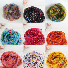 kids girls scarf voile dots scarves shawls wrap candy neckerchief J4U66