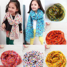 kids girls scarf voile dots scarves shawls wrap candy neckerchief J4U66