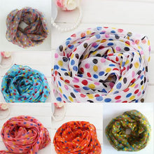 kids girls scarf voile dots scarves shawls wrap candy neckerchief J4U66