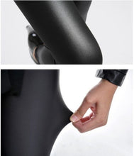 womens pu leather skinny stretch leggings material patchwork casual pants women J4U66