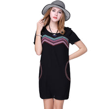 chiffon women dress plus size ribbon elegant party dress short sleeves o neck loose straight offce dress vestido J4U66