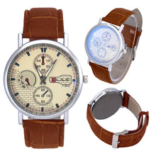 Retro Men's Leather Band Sport Analog Quartz Watch Simple Business Military Wristwatches Classics Dress Watches OC8 J4U66
