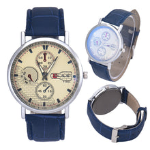 Retro Men's Leather Band Sport Analog Quartz Watch Simple Business Military Wristwatches Classics Dress Watches OC8 J4U66