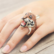 Trency Women 3D Animal Ring Hedgehog Ring Panda Dog Rings for Women Tiger Lizard Bear Parrot Funny Lady Animal Wedding Bend Ring J4U66