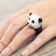 Trency Women 3D Animal Ring Hedgehog Ring Panda Dog Rings for Women Tiger Lizard Bear Parrot Funny Lady Animal Wedding Bend Ring J4U66