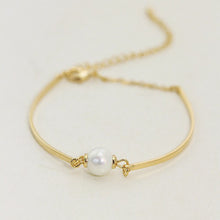 Trendy Jewelry Charm Gold Pearl Chain Bracelet Cuff Bangle For Women J4U66