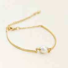 Trendy Jewelry Charm Gold Pearl Chain Bracelet Cuff Bangle For Women J4U66