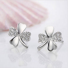 Trendy Lucky Clover Silver Plated Crystal Screw Back Earrings For Women Plant Earrings Style MS Earrings Jewelry J4U66
