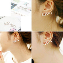 Trendy Silver Plated Crystal Rhinestone Jewelry Ear Cuff Ear Clip Ear Studs Women Earrings J4U66