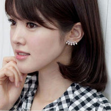 Trendy Silver Plated Crystal Rhinestone Jewelry Ear Cuff Ear Clip Ear Studs Women Earrings J4U66