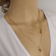 Trendy Women Jewelry Multilayer Long Chain Golden Tone Geometry Pendant Necklace J4U66