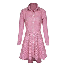 trendy women lapel button down casual mini dress t-shirts top m l J4U66