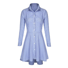 trendy women lapel button down casual mini dress t-shirts top m l J4U66