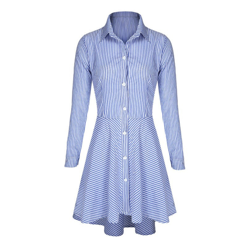 trendy women lapel button down casual mini dress t-shirts top m l J4U66