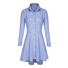 Trendy Lapel Button Down Casual Mini Dress T-shirt Top LY3 J4U66