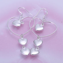 triple heart earings silver plated jewelry earrings for women silver plated earrings smte17 J4U66