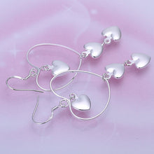 triple heart earings silver plated jewelry earrings for women silver plated earrings smte17 J4U66