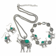 Turquoise Elephant Shape Elegant Necklace/ Bracelet /Earrings Mix Options J4U66