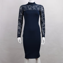 Turtleneck Long Sleeve Lace Party Dresidi Sexy Club Bandage Bodycon Dress Elastic Work Pencil Dresses J4U66