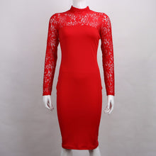 Turtleneck Long Sleeve Lace Party Dresidi Sexy Club Bandage Bodycon Dress Elastic Work Pencil Dresses J4U66