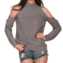 Turtleneck off shoulder knitted sweater women tricot pullover jumpers Pull femal oversized capes J4U66