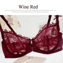 Underwear Women Bra and Panty Set Black Mesh Ultra-thin Plus Size Sexy Lingerie Transparent Lace Bra Set Push Up Brassiere J4U66