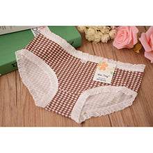 Underwear Cotton Panties 10 Color Cute Lady Sexy Plaid Underwear Comfortable Lingerie Girl Briefs PY3 J4U66
